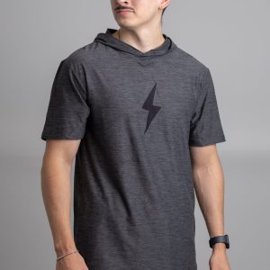BOLT SuperSoft Short Sleeve Hoodie - Charcoal